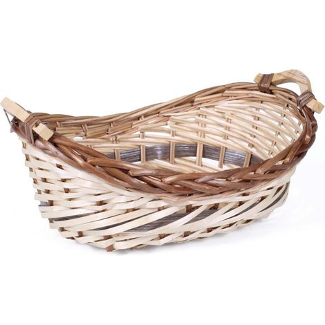Cesto vimini/pioppo ovale naturale/marrone, 40/36x26x11/16 cm (kit da 5)