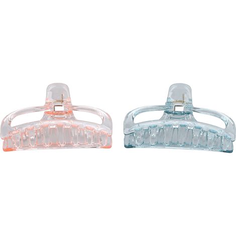Lot de 2 Pinces à Cheveux en Résine Plastique, Mâchoire Antidérapante, Accessoires de Coiffure pour Douche et Maquillage (1/5)