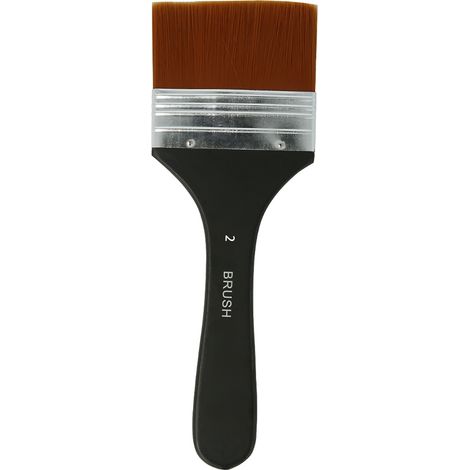 1 pièce Brosse plate professionnelle nylon pinceau artistique manche bois pour gesso lasures colles vernis peinture acrylique huile gouache aquarelle peinture murale meubles nettoyage maison (1/2)