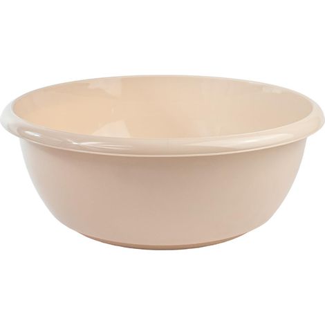 Bassine 12 L, Plastique Robuste, Ø 40 cm, empilable - Beige (1/5)