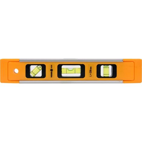 NIVEAU TORPILLE 230 MM, CORPS PLASTIQUE, TROIS AMPOULES, BASE MAGNÉTIQUE 16300 VOREL (1/5)
