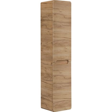 Hängender Badezimmerschrank ERBANO – 2 Türen – H170 cm – Farbe helles Eichenholz