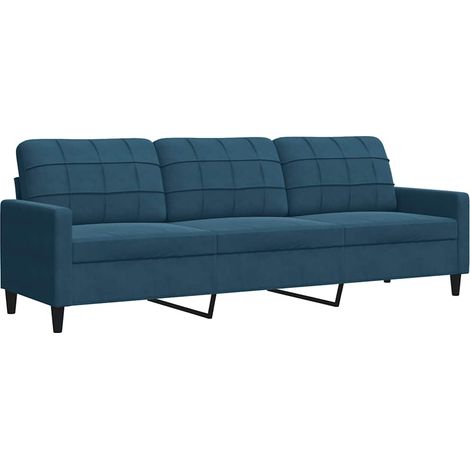 Canapé  Sofa à 3 places Bleu 210 cm Velours (1/5)