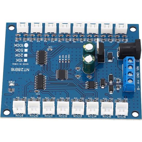16-Kanal-RS485-Temperatursensormodul -20 °C bis +125 °C Messplatine für B3950 1 % NTC 10 kΩ 1 kΩ–100 kΩ (1/5)