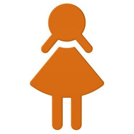 Symbole Femme SERIE 801 autocollant. Polyamid orange