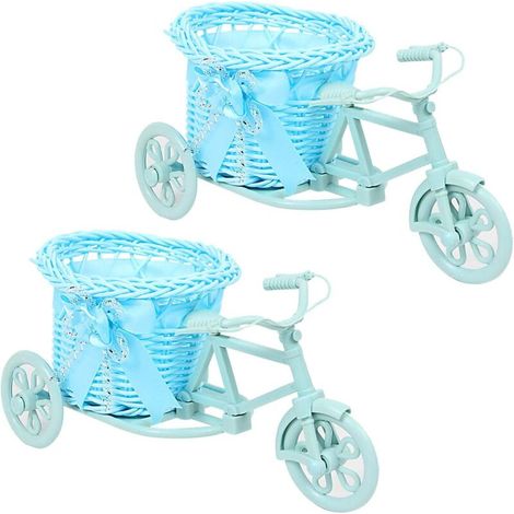 Mini Panier De Rangement Paniers De Rangement Tissés Nostalgique à La Main Vélo Rotin Vase Panier Décor Plante Stand Mini Panier pour La Maison De Mariage Décoration 2 Pack-Fei Yu