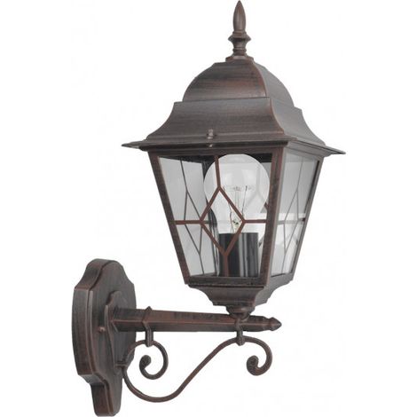 Lampada da parete per esterni Bootes in alluminio 1xe27 marrone ip44 44x27x18 cm