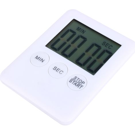 Großer digitaler Küchentimer mit LCD-Display, Alarmfunktion und Magnet, weiß. (1/5)