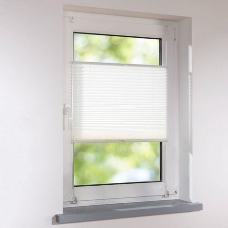 Klemmfix Pleated Blind No Drilling 40 x 200 cm Opaque and Translucent Light Filtering Blind No Drilling for Windows Grey (1/5)