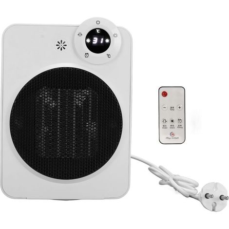 Chauffage niche chien silencieux 3 vitesses télécommande air chaud/froid grand angle mini radiateur d'appoint rapide (1/5)