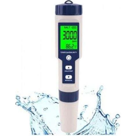 5-in-1 High-Precision Salinity Tester for Saltwater, IP67 Waterproof Test Kit