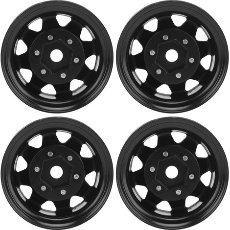 Lot de 4 moyeux de jante universels de 1,55 pouce pour crawlers RC Axial AX90069 (noir) (1/5)