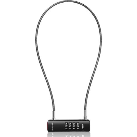 Cadenas à câble combiné pour vélo, cadenas à combinaison 4 chiffres pour portail extérieur, valise sécurisée, trottinette, cadenas en U avec code, armoire (Câble 60 cm, Noir) (1/5)