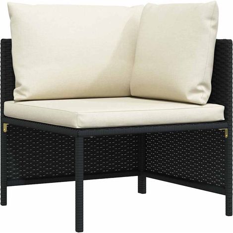 Maison Exclusive - Modular-Ecksofa mit Kissen Schwarz Poly Rattan (1/5)