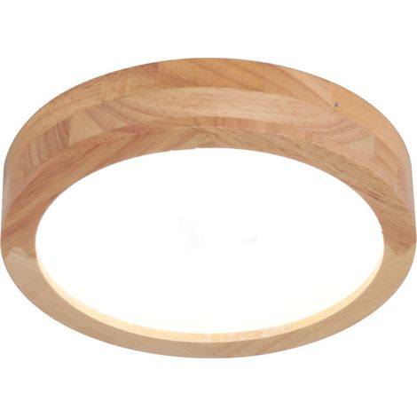 Moderne runde LED-Deckenleuchte, 20 cm, aus Holz, ideal für Flure, Küchen und Wohnzimmer, kaltweißes Licht. (1/5)