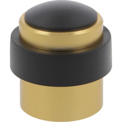 Türstopper – Bodenmontage – Gebürstetes Nickel-Aluminium – Stoßfest – Rutschfeste Gummierung – Geeignet für alle Bodenbeläge im Innenbereich – Silber – 30 x 36 mm (1/5)