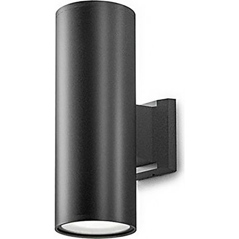 Applique esterno gea led amon rb ges1006 ges1007 ip65 e27 led lampada parete moderna biemissione, finitura metallo antracite