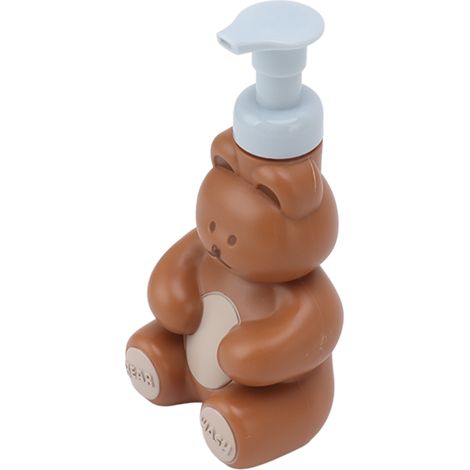 Flacon distributeur vide de savon liquide pour les mains, shampoing et après-shampoing, flacon pompe pour se laver les mains, en forme d'ourson, petit, marron. (1/5)