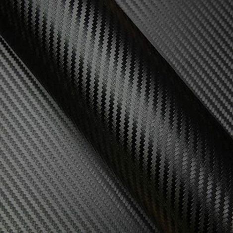 Pellicola adesiva in fibra di carbonio opaca, 20x120 cm, colore nero, adatta a tutti i tipi di superfici lisce. (1/4)