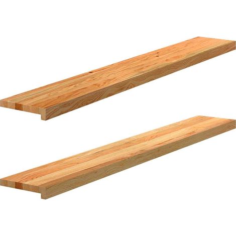 Appuis de fenêtre 2 pcs marron clair bois de chêne massif