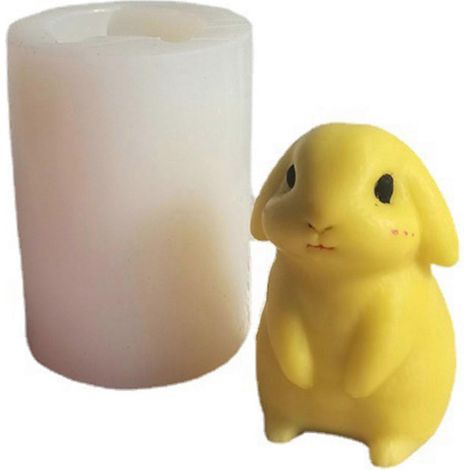 Moule lapin mignon, moule à savon fait main pour porte-clés, bougies en plâtre et autres créations artisanales. (1/5)