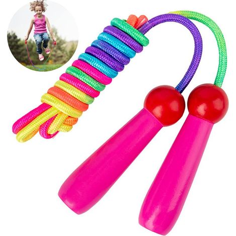 Springseil für Kinder – Verstellbares Seil, 2,4 m – Holzgriffe – Für Kinder ab 3 Jahren – 1 Stück (1/5)