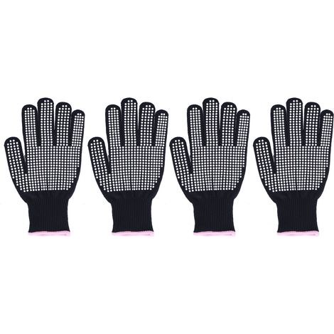 Set mit 4 hitzebeständigen Handschuhen – für hohe Temperaturen – Verbrennungsschutzhandschuhe – Silikonnoppen – weiß/rosa