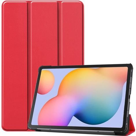 Pour Samsung Galaxy Tab S6 Lite Coque (2020 SM-P610- SM-P615) Tablette Housse Étui Protection avec Support Anti Choc Mince -rouge (1/4)