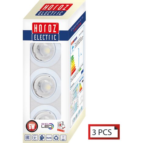 Kit 3 spots mat chrome à encastrer orientable GU10 6W dimmable (1/3)