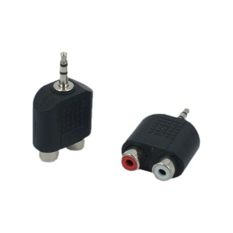 Hochwertiger 3,5-mm-Stereo-Audio-Adapter (Stecker) auf zwei RCA-Buchsen. (1/5)