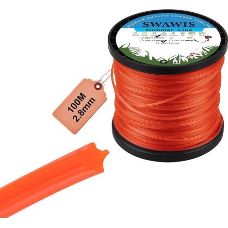 Filo di taglio in nylon Star Orange 2,8mm/100m Bobina per tosaerba filo di ricambio per giardino e diserbante (1/5)