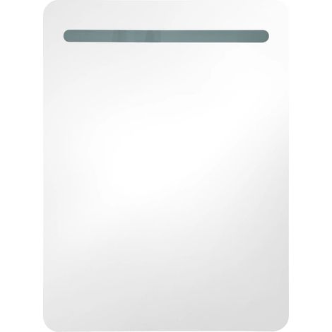 Armoire de salle de bain à miroir LED Blanc brillant 60x11x80 (1/5)