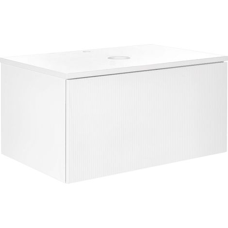 Wandmontierter Waschtischunterschrank ALZIRA 80 cm Weiß