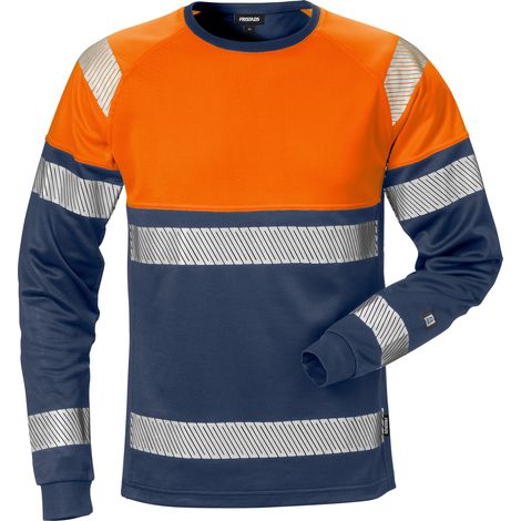 Fristads 129513-271-XL High Vis T-Shirt Langarm Kl. 1 7519 THV - Rippstrickkrage (1/2)