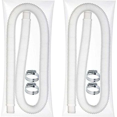 Universal-Poolschlauch – Ersatzschlauch für Aufstellpools – 2 Filterpumpenschläuche mit 4 Metallklemmen (Durchmesser: 32 mm, Länge: 1,5 m) (2 Stück)
