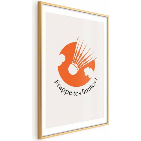 Poster – Badminton-Federball vor der orangefarbenen Sonne (1/4)