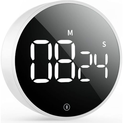 royaluxe -Minuterie de cuisine numérique: grande minuterie à LED avec compte à rebours magnétique avec volume à 3 niveaux et aimant puissant, facile à utiliser pour les enfants âgés (piles incluses) (1/5)