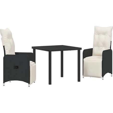 Maison Exclusive - Set da Pranzo per Giardino 3 pcs Nero polyrattan (1/5)