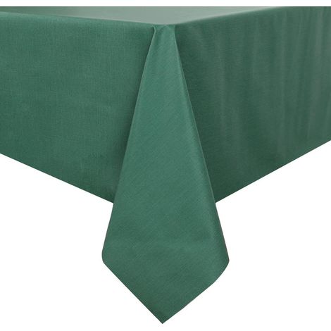 Nappe cirée 140x180 cm lavable, résistante aux intempéries, aspect lin vert
