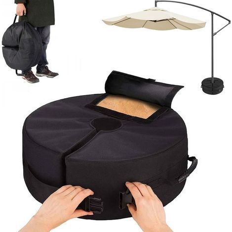 Pied de parasol portable avec poignée 600D Support de parasol Sac de lestage Sac de sable pour parasol de plage Lests pour parasol Mobile (1/5)