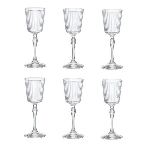 Set 6 Bicchieri da Tavola Calici in Vetro Cordial America' 20s 8 cl