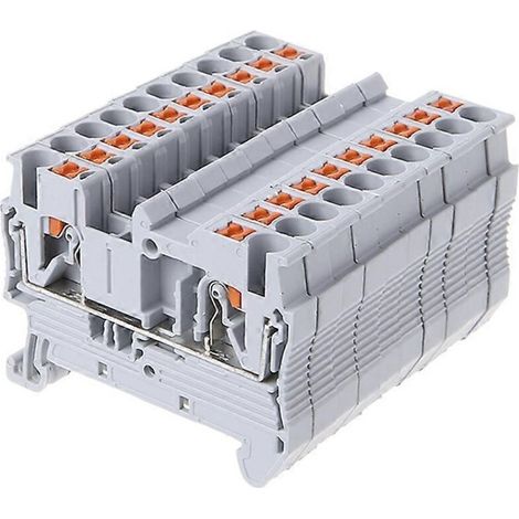 Lot de 10 borniers à insertion PT 2.5 pour montage sur rail DIN, alimentation sans vis à ressort (1/5)