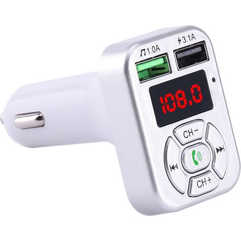 A9 Bluetooth-Autoradio mit MP3-Player, zwei USB-Anschlüssen, Bluetooth-Freisprecheinrichtung und Zigarettenanzünder – Silber (1/2)