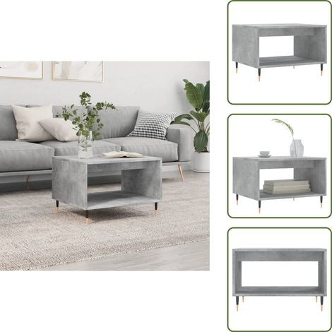 The Living Store Couchtisch Betongrau 60x50x40 cm Holzwerkstoff - Eleganter Couchtisch - Wohnzimmerstil - Holzwerkstoff Möbel - Sideboard - Beistelltisch (1/5)