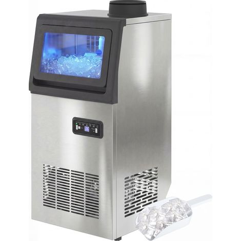 Machine à glaçons commerciale 36 kg/24 h, acier inoxydable, capacité 7,5 kg, 36 cubes / 10 min - Ice maker intensive pour collectivité (1/5)