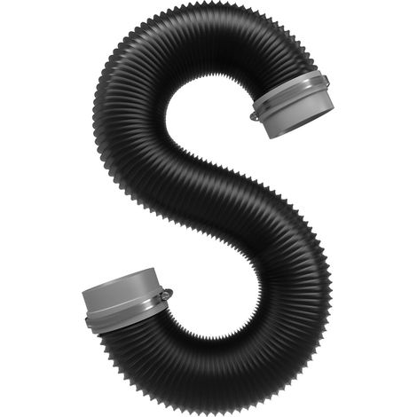 Tuyau d’évacuation d’air 100 mm 1,5 m avec raccord souple, gaine de ventilation flexible 4 couches PVC aluminium avec 3 colliers, pliable et découpable, pour sèche-linge, hotte et VMC (1/5)
