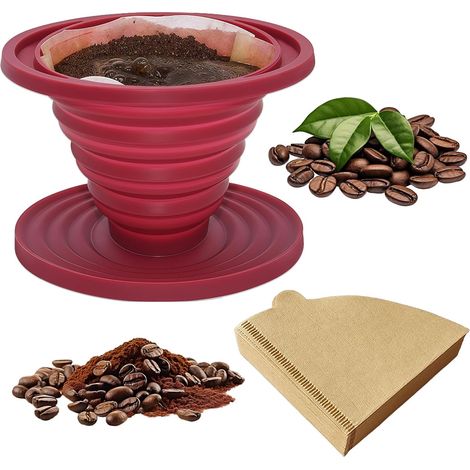 Zusammenklappbarer Kaffeefilterhalter für Camping, wiederverwendbarer Silikon-Kaffeefilterhalter für Zuhause