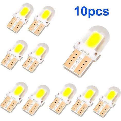 Lot de 10 ampoules LED COB 4 puces W5W T10 194 168 W5W 4SMD pour feux de position/de gabarit (1/5)