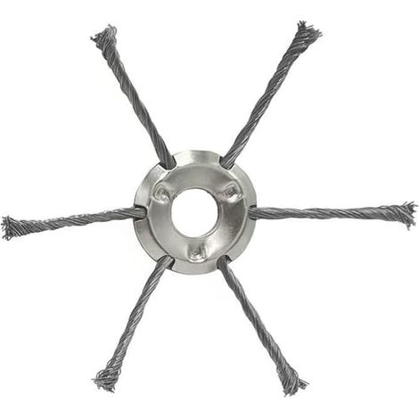 Tondeuse à fil d'acier Brosse rotative pour mauvaises herbes Tête de tondeuse à nœud torsadé 25,4 mm Diamètre du trou pour la tondeuse à gazon de batterie au lithium (6T) (1/5)