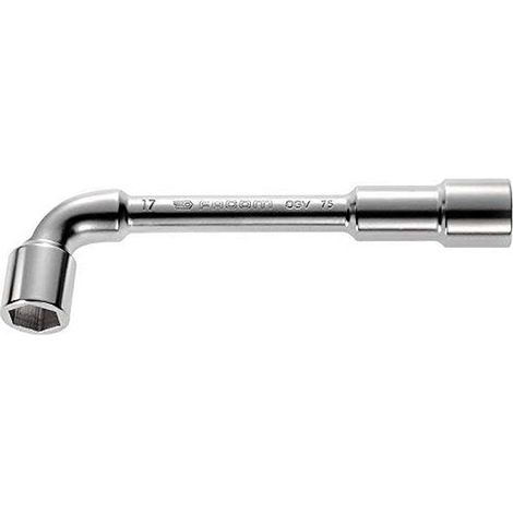 Clé à pipe débouchée 24mm - 1 pièce - Acier forgé chromé - Passage tiges filetées - Mécanique auto et industrie - Tête courte et longue (1/4)